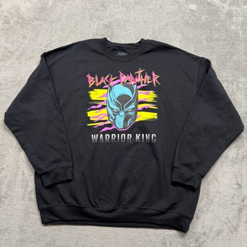 Marvel‎ Avengers Black Panthers Warrior King Pullover Sweatshirt Mens 2XL Black